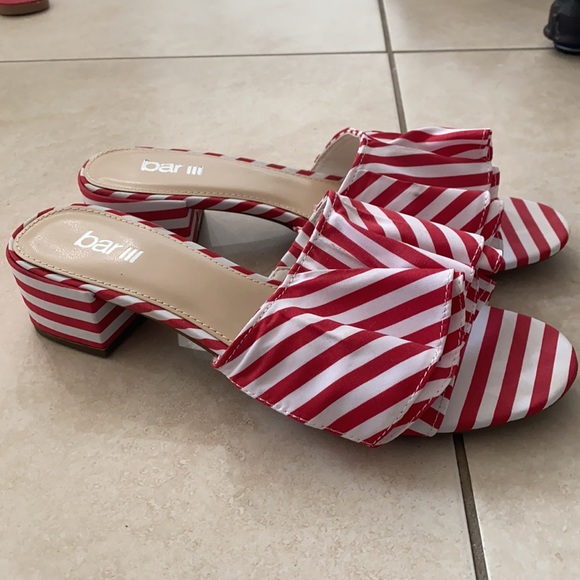 red and white stripped heeled-sandals! - Picture 3 of 4